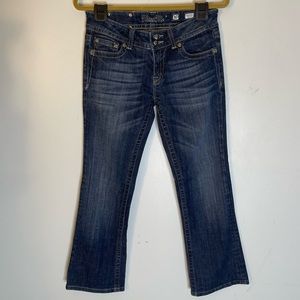 MISS ME Medium to Dark Wash Denim Embellished Boot Cut Jeans Size 30